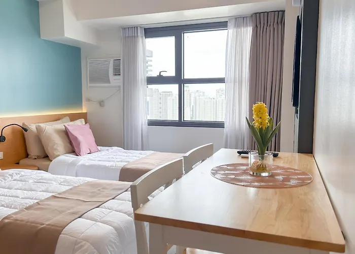 아파트호텔 Cozy Space By Nomad Space Ph At Horizons 101 With Pool, Netflix, Wifi 2*